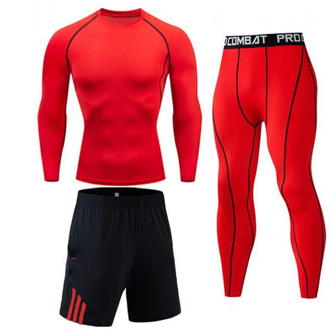 Image of High Quality Compression Men's Sport Suits Quick Dry Running sets Clothes Sports Joggers Training Gym Fitness Tracksuits men