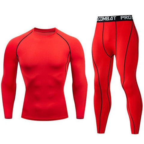 Image of High Quality Compression Men's Sport Suits Quick Dry Running sets Clothes Sports Joggers Training Gym Fitness Tracksuits men