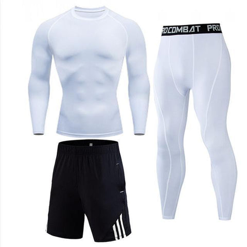 Image of High Quality Compression Men's Sport Suits Quick Dry Running sets Clothes Sports Joggers Training Gym Fitness Tracksuits men