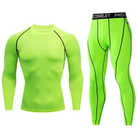 Image of High Quality Compression Men's Sport Suits Quick Dry Running sets Clothes Sports Joggers Training Gym Fitness Tracksuits men