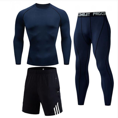 Image of High Quality Compression Men's Sport Suits Quick Dry Running sets Clothes Sports Joggers Training Gym Fitness Tracksuits men