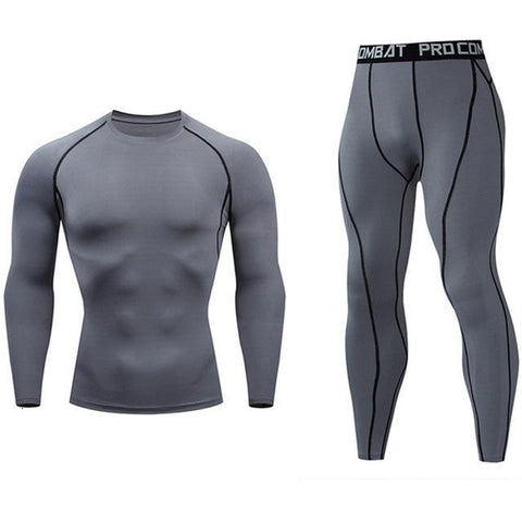 Image of High Quality Compression Men's Sport Suits Quick Dry Running sets Clothes Sports Joggers Training Gym Fitness Tracksuits men