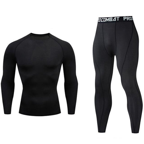 Image of High Quality Compression Men's Sport Suits Quick Dry Running sets Clothes Sports Joggers Training Gym Fitness Tracksuits men