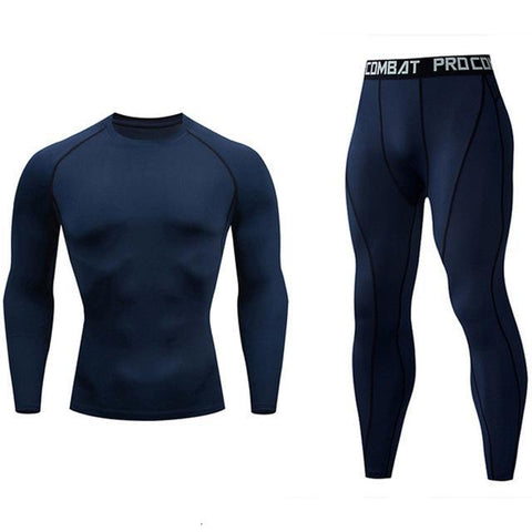 Image of High Quality Compression Men's Sport Suits Quick Dry Running sets Clothes Sports Joggers Training Gym Fitness Tracksuits men