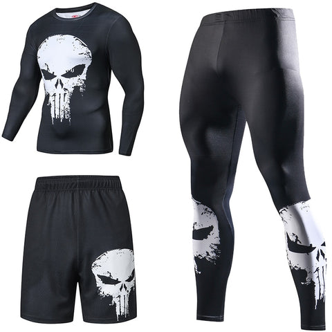 Image of Superhero Compression Tracksuits Men's Sport Suit Quick Dry Running sets Clothes Sports Joggers Training Gym Fitness Man Set