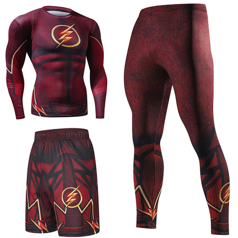 Image of Superhero Compression Tracksuits Men's Sport Suit Quick Dry Running sets Clothes Sports Joggers Training Gym Fitness Man Set