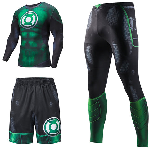 Image of Superhero Compression Tracksuits Men's Sport Suit Quick Dry Running sets Clothes Sports Joggers Training Gym Fitness Man Set