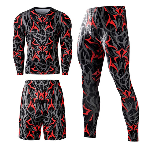 Image of Superhero Compression Tracksuits Men's Sport Suit Quick Dry Running sets Clothes Sports Joggers Training Gym Fitness Man Set