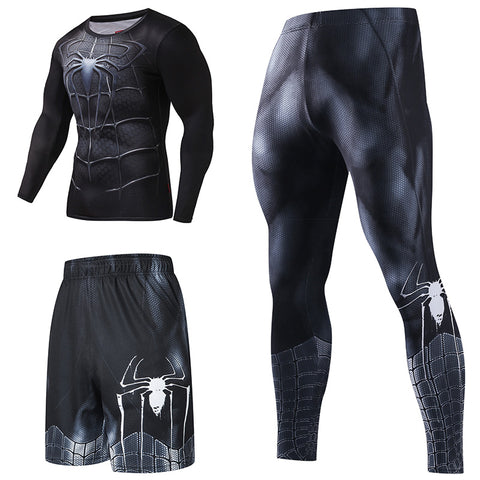 Image of Superhero Compression Tracksuits Men's Sport Suit Quick Dry Running sets Clothes Sports Joggers Training Gym Fitness Man Set