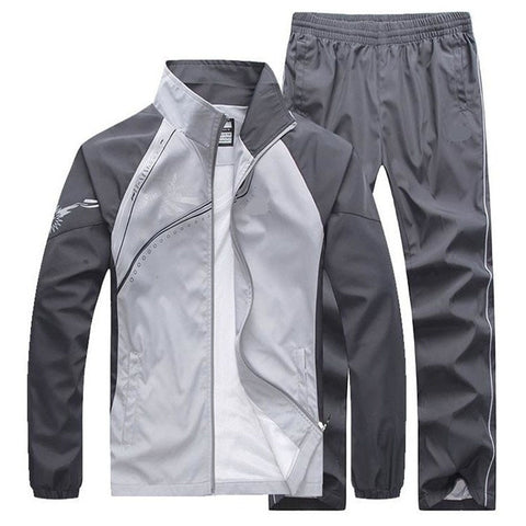 Image of New Men's Set Spring Autumn Men Sportswear 2 Piece Set Sporting Suit Jacket+Pant Sweatsuit Male Clothing Tracksuit Size 5XL