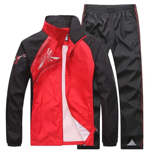Image of New Men's Set Spring Autumn Men Sportswear 2 Piece Set Sporting Suit Jacket+Pant Sweatsuit Male Clothing Tracksuit Size 5XL