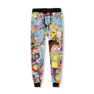 2019 Fashion Hoodies Hooded+Pants Sweatshirt 2 Piece Set Men Casual Tracksuits 3D Print Rick and Morty Track Suit S-XXL